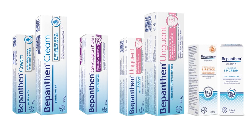 Асортимент от продуктите на Bepanthen